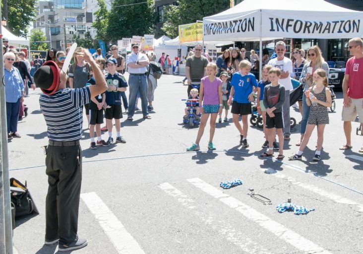 Busking at Summer Fest West Seattle Junction