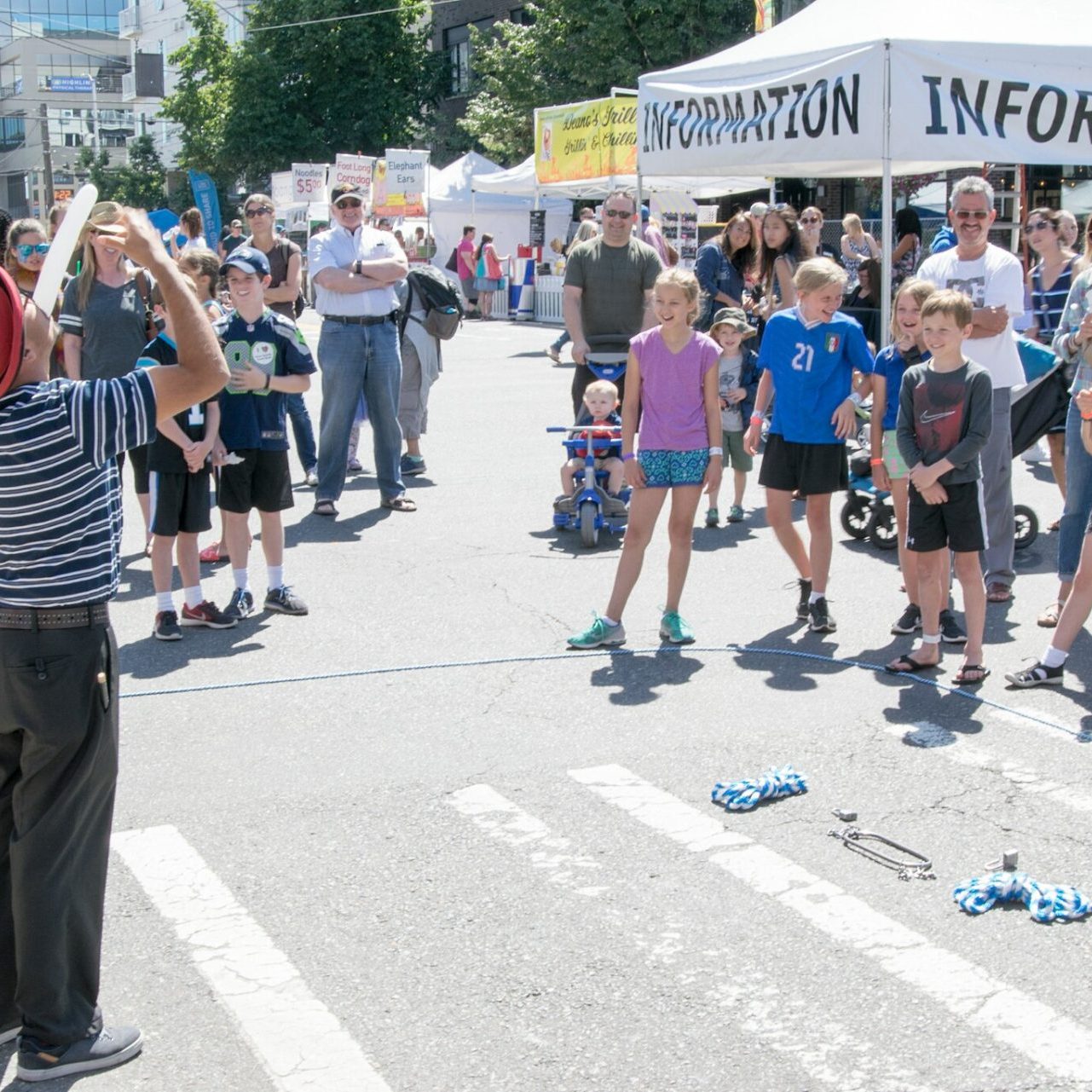 Busking at Summer Fest West Seattle Junction