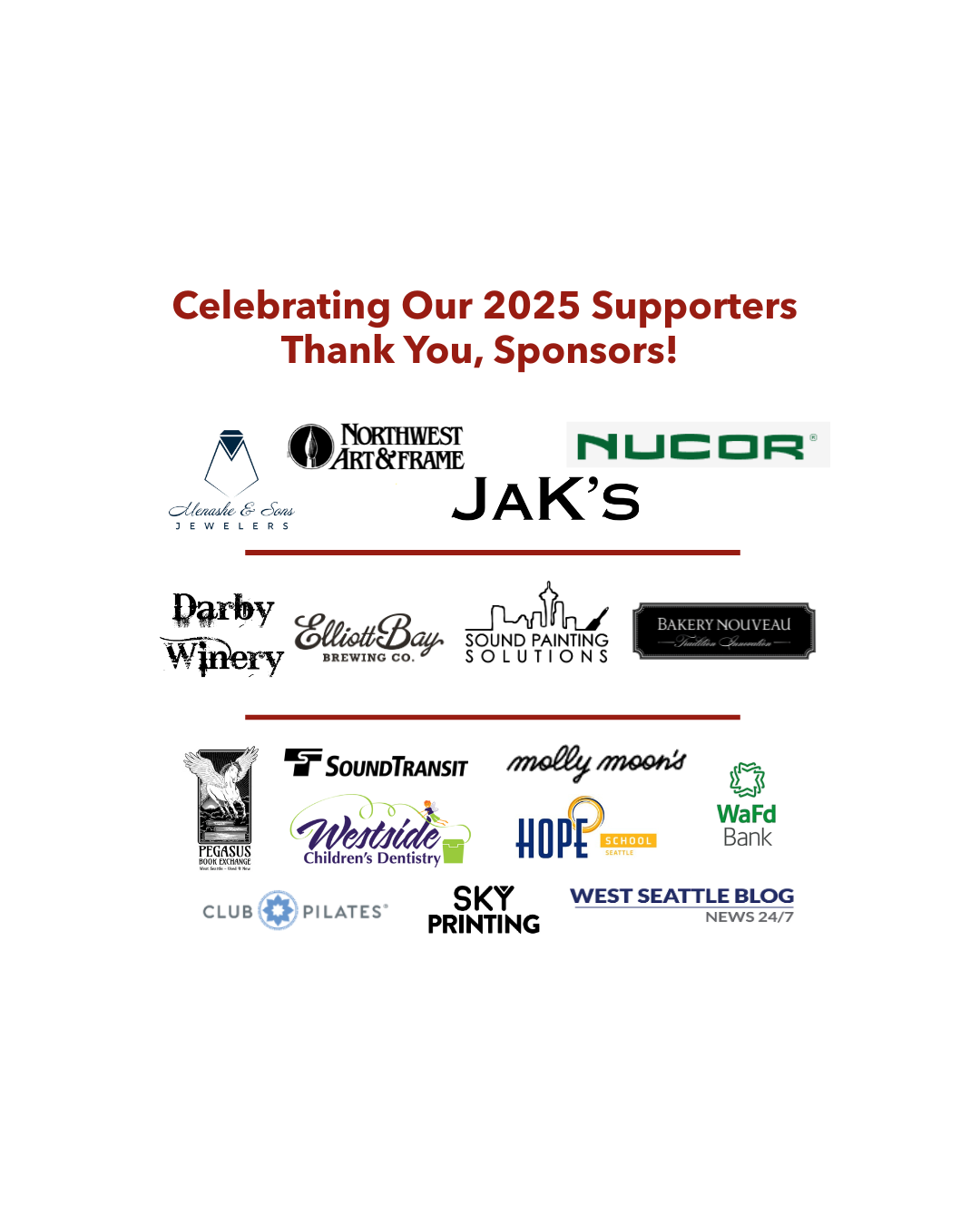 Thank You to Our Hometown Holidays Sponsors