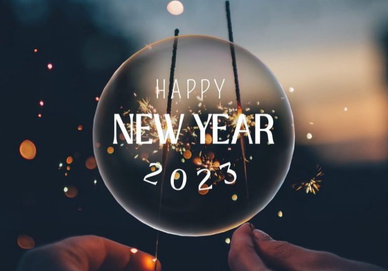 Gray and White Vintage Happy New Year Facebook Post