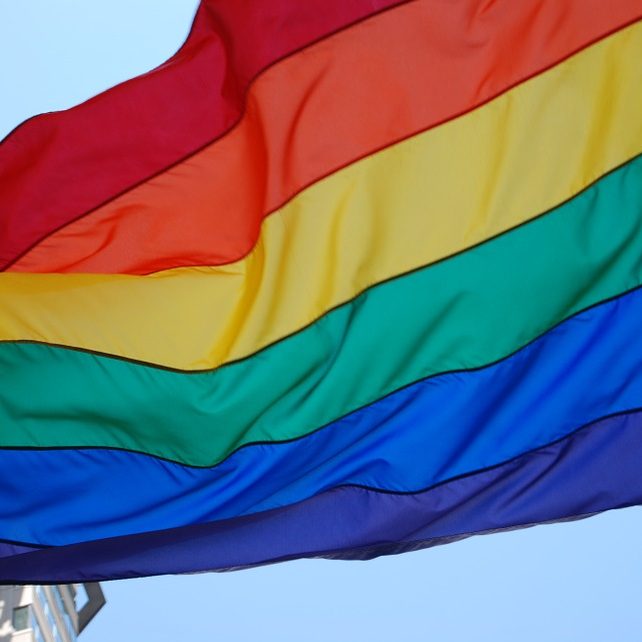 Rainbow flags West Seattle Junction